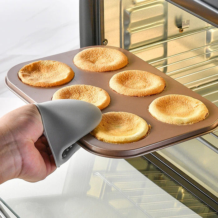 6 Hole Non Stick Carbon Steel Baking Tray For Diy Cakes And Muffins