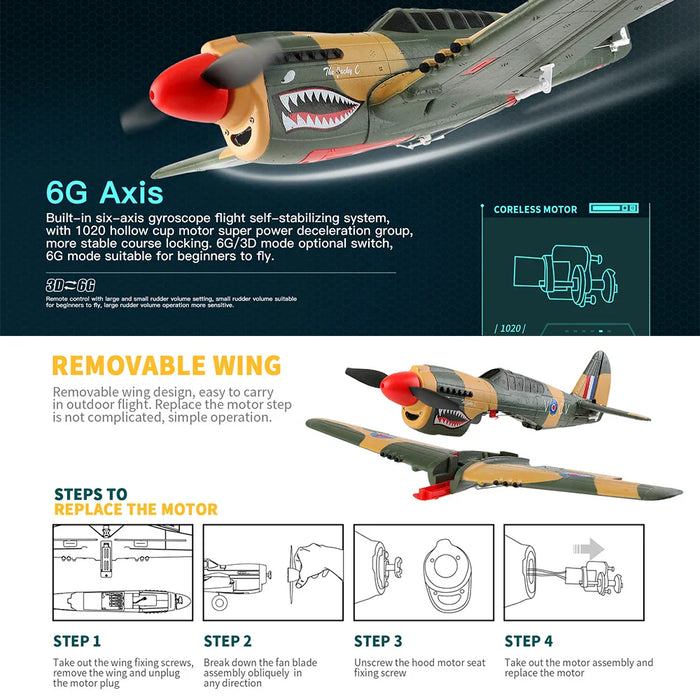 3d6g Stunt Fighter Rc Plane Kids