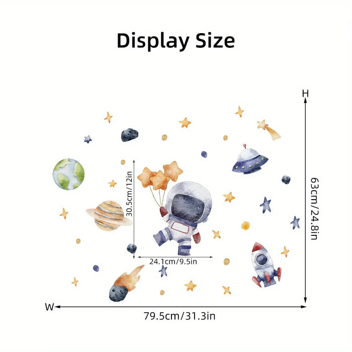 Cartoon Astronaut Wall Sticker For Kids Room Decor