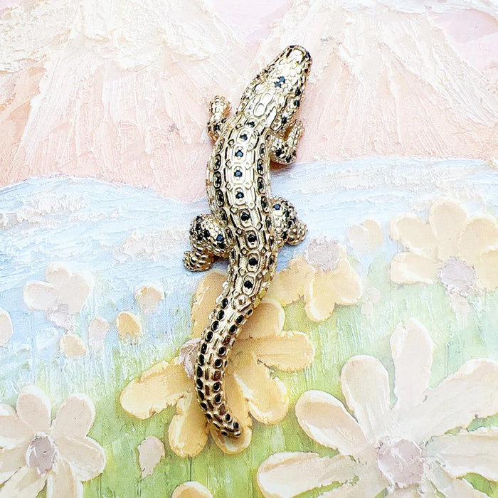 925 Sterling Silver Golden Crocodile Pendant Jewelry For Men & Women