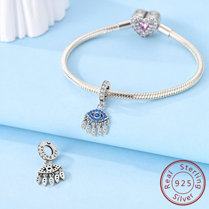 925 Sterling Silver Eye Pendant Charms Fits Bracelet Diy Gift For Women