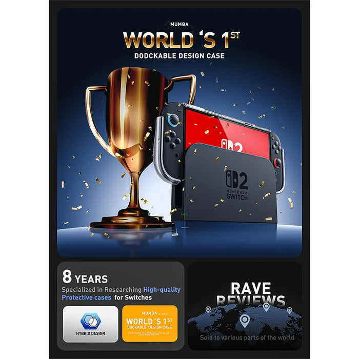 For Nintendo Switch 2 Crystal Protective Clear Case With Quick Release Joycon Design And TPU Grip