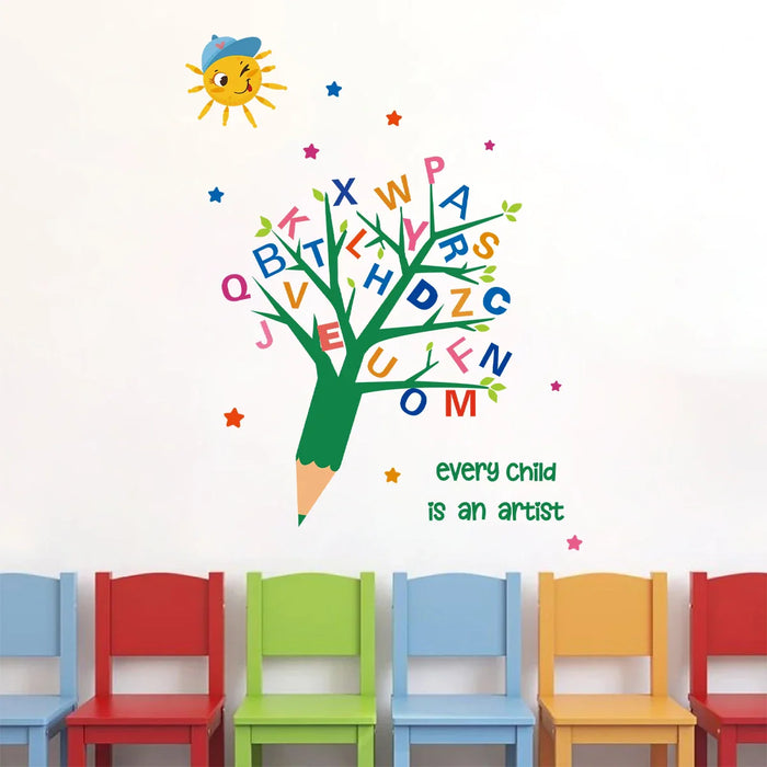 Cartoon Letter Wall Stickers For Kids Room Decor