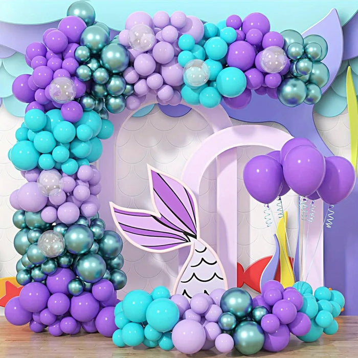117Pcs Mermaid Series Balloon Arch Set - Used For Birthday Anniversary Engagement Wedding Theme Party Decoration