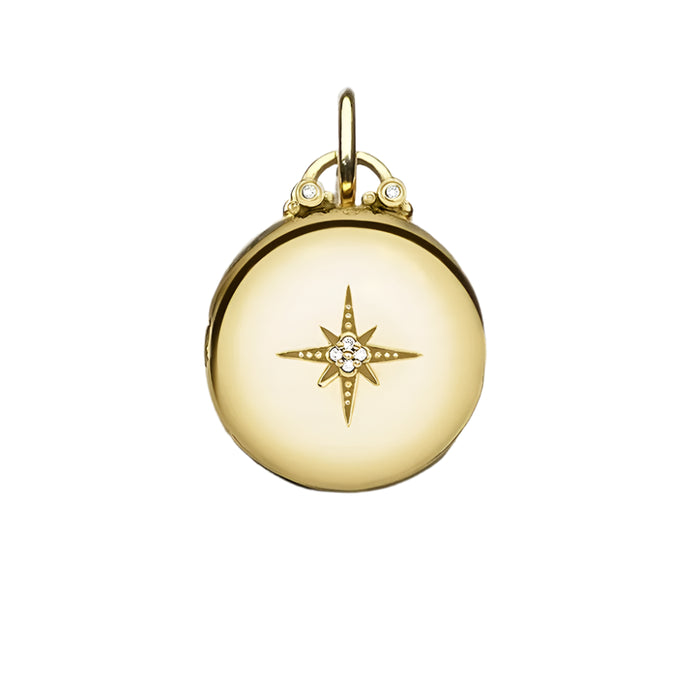 925 Sterling Silver Round Star Locket Pendant Europe Accessory Gift For Women & Men