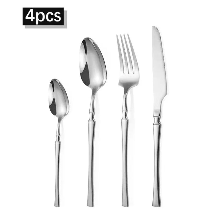 4 / 16 / 24 Piece Stainless Steel Cutlery Set For Restaurant Banquets