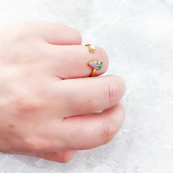 925 Sterling Silver Gold Grape Ring Sweet & Stylish For Women