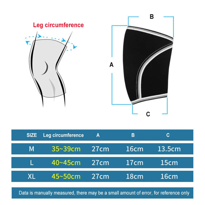 Pair of 7Mm Knee Sleeves Squat Fitness Weightlifting Powerlifting Gymreapers
