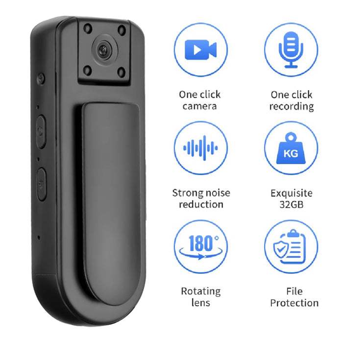 Hd 1080P Mini Camera Portable Digital Video Recorder Police Bodycam 180° Rotatable Lens Wifi Night Vision Miniature Camcorder