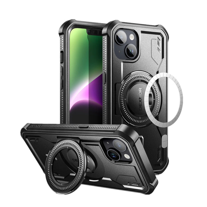For Iphone 14 / 13 Magsafe Shockproof Rugged Bumper Case Protective With Built In Screen Protector