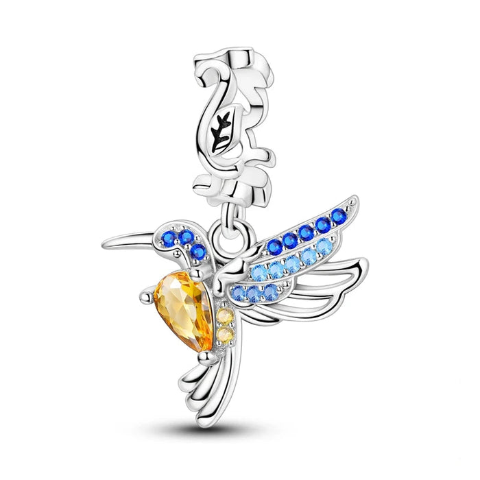 925 Sterling Silver Hummingbird Pendant Fine Jewelry For Women