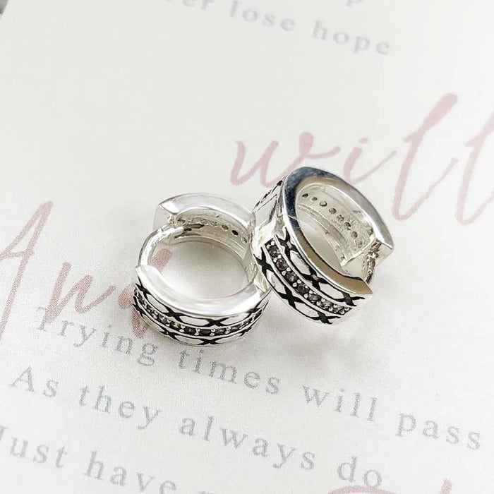 925 Sterling Silver Creole Hoop Earrings Ethnic Asian Ornaments Fine Jewelry For Women And Men