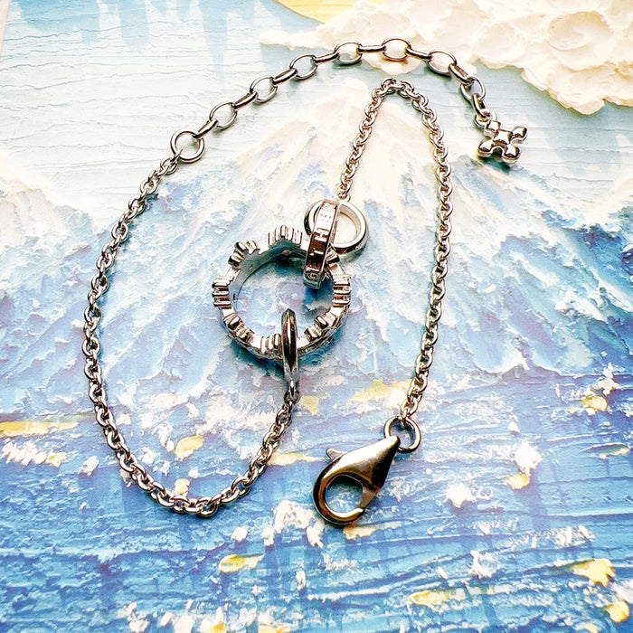 925 Sterling Silver Forever Together Crown Bracelet Romantic Gift