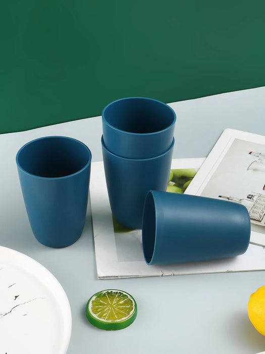 2 / 4 / 6 Piece Reusable Dark Blue Plastic Cups Ideal For Home Kitchen Picnic Camping And More