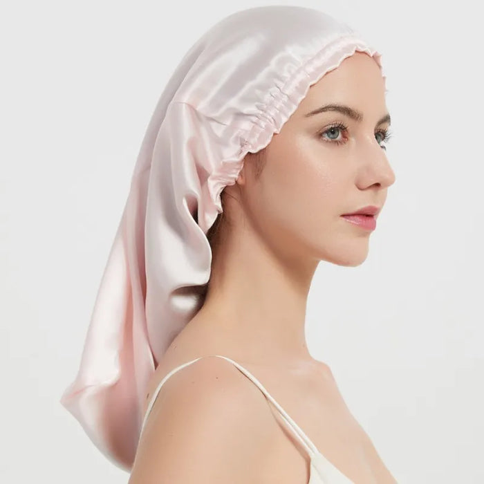 Silk Sleep Cap For Long Hair Soft Elastic Band