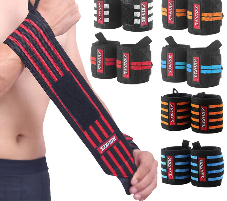Pair of Weightlifting Wrist Wraps Gym Straps For Powerlifting & Strength Training