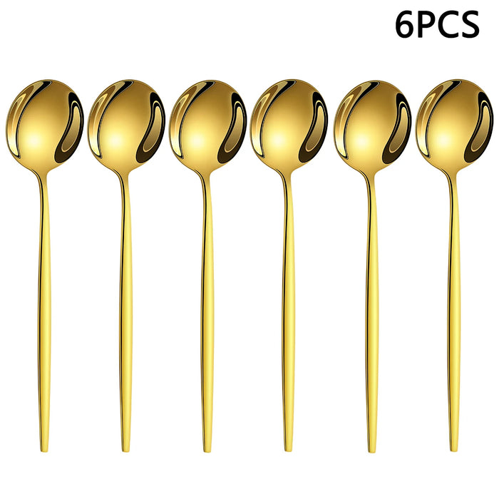 4 / 6 / 16 / 24 Piece Gold Stainless Steel Tableware Set For Home Restaurant Hotel Party Includes Knife Fork Spoon