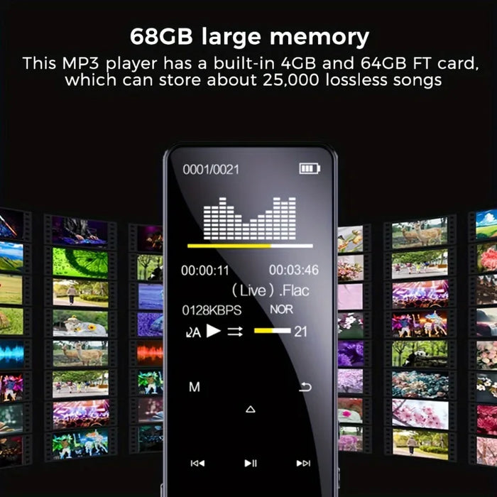 Bluetooth Mp3 Player With Touch Buttons Fm Radio Picture Viewing