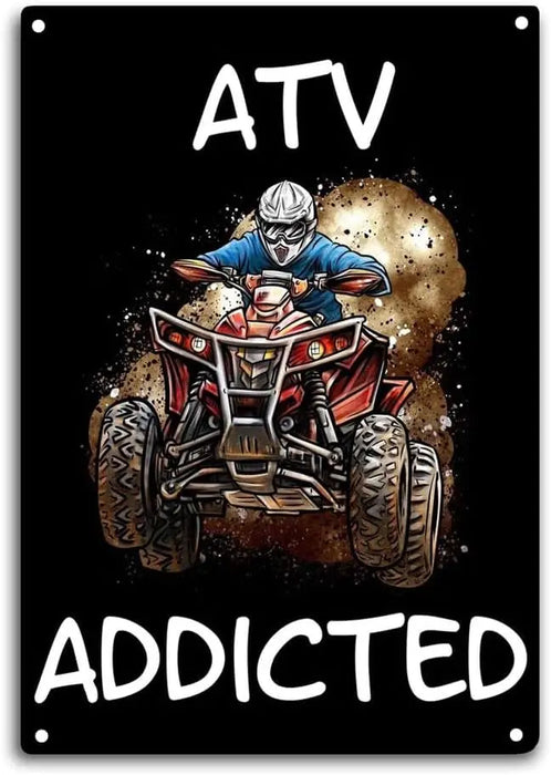 Off-Road Quad Biker Metal Tin Sign Fun Atv Rider Poster For Home Or Office