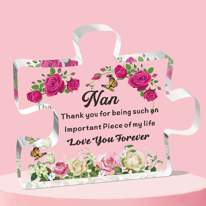 Grandson / Granddaughter Nan Acrylic Block Puzzle Perfect Gift!