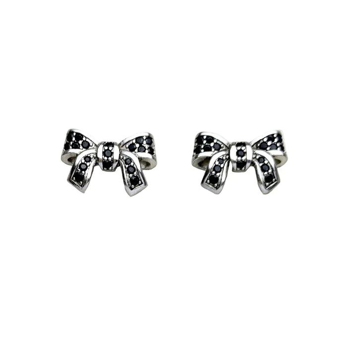 925 Sterling Silver Bow Knot Stud Earrings For Women