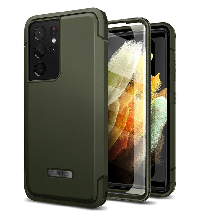 For Samsung Galaxy S21 Ultra 6.8Inch Full-Body Heavy Duty Rugged Shockproof Protective Case With Built-In Screen Protector