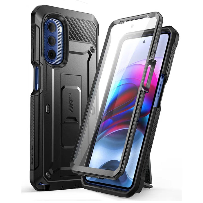 For Moto G Stylus 5G 6.8 Inch 2022 Ub Pro Full-Body Rugged Belt Clip Kickstand Case With Built-In Screen Protector