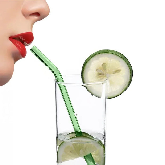 8 Piece Eco Friendly Glass Straws For Drinks Reusable High Borosilicate Party Favors