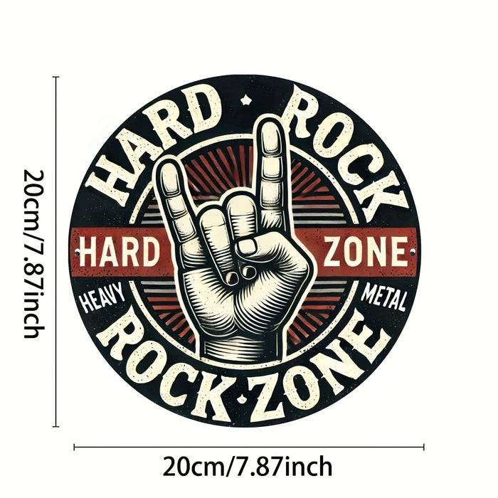 Vintage Hard Rock Metal Sign 8X8 Inch Round Rustproof & Weather-Resistant