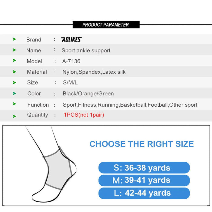 Sports Ankle Support Brace Elastic Guard For Basketball & Football