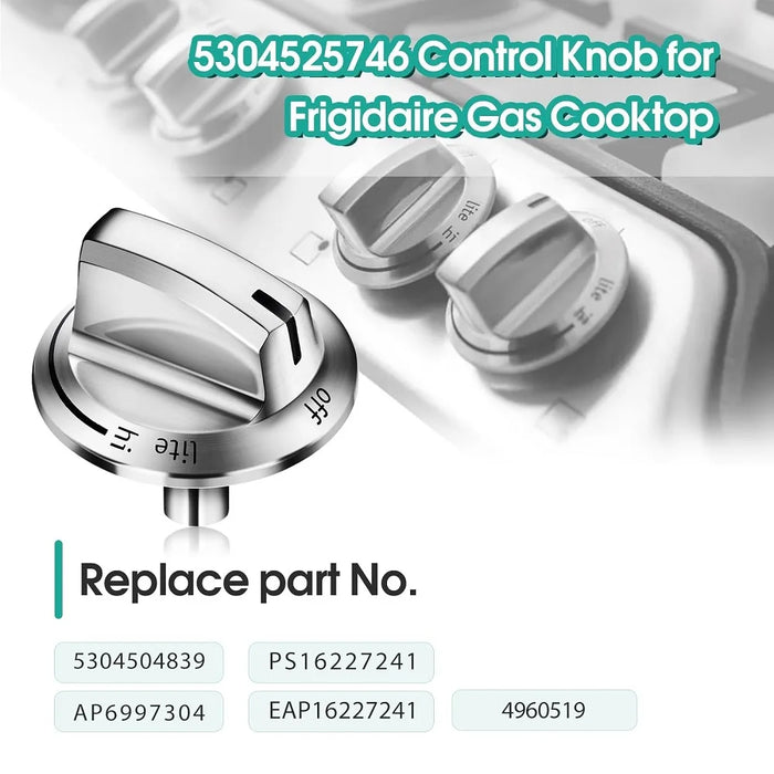 5 Pieces 5304525746 Gas Stove Knob For Frigidaire Gas Stove Knobs 5304504839 4960519 Ap6997304 Ps16227241 Eap16227241
