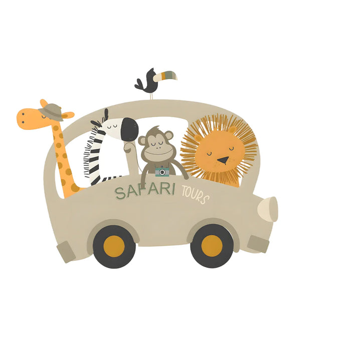 Adorable Giraffe & Lion Cartoon Wall Sticker Kids Room Decor