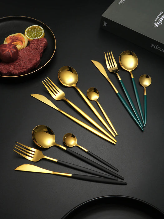 30 Piece Stainless Steel Cutlery Set For Dining Banquets