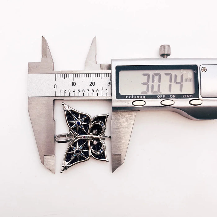 925 Sterling Silver Blue Butterfly Pendant Boho Jewelry For Women