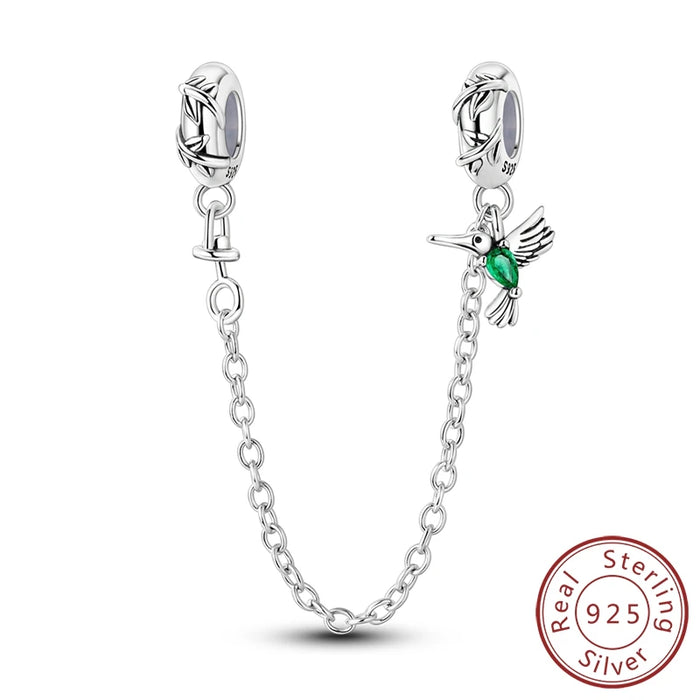925 Sterling Silver Hummingbird Safety Chain For Bracelets & Necklaces