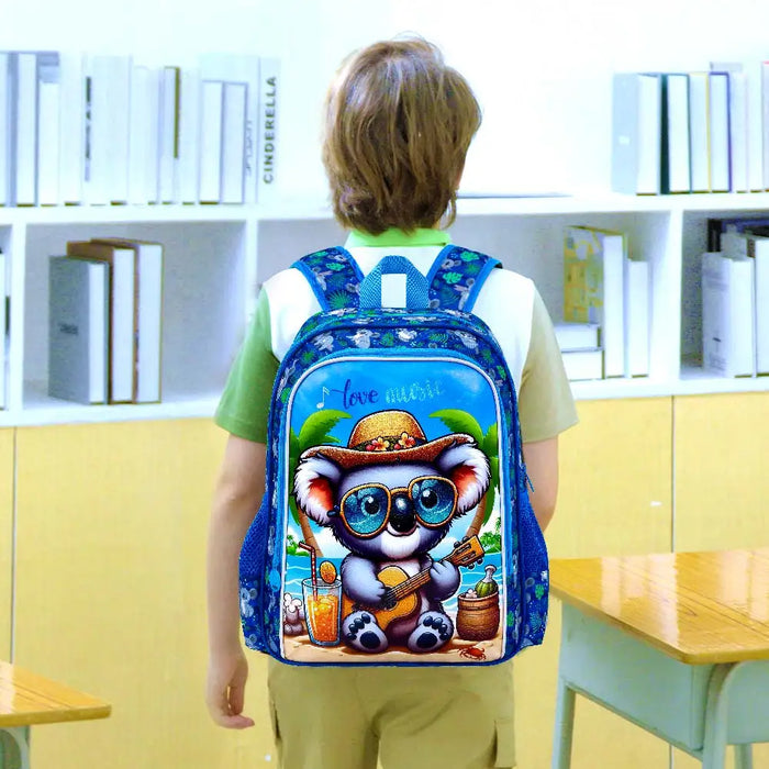 3 Piece Boys 16 Inch Backpack Set With Lunch Box Football Theme