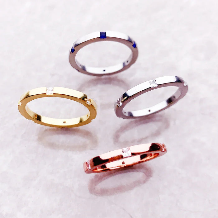 925 Sterling Silver Europe Style Ring With Stones Fine Jewelry For Women Christmas