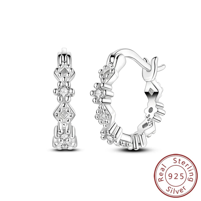 925 Sterling Silver Love Hoop Earrings For Women Simple & Stylish