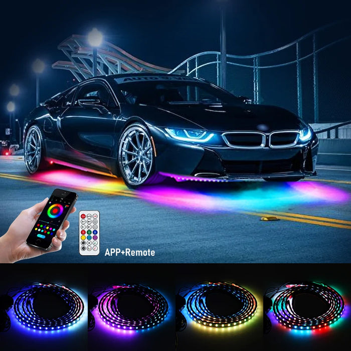 12V Rgb Car Underglow Light Strip App Control