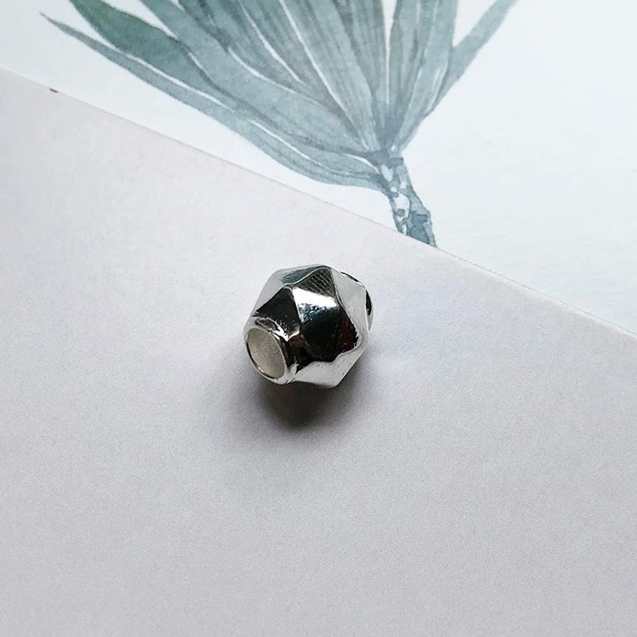 925 Sterling Silver Summer Facted Beads Pendant Charm For Karma Jewelry