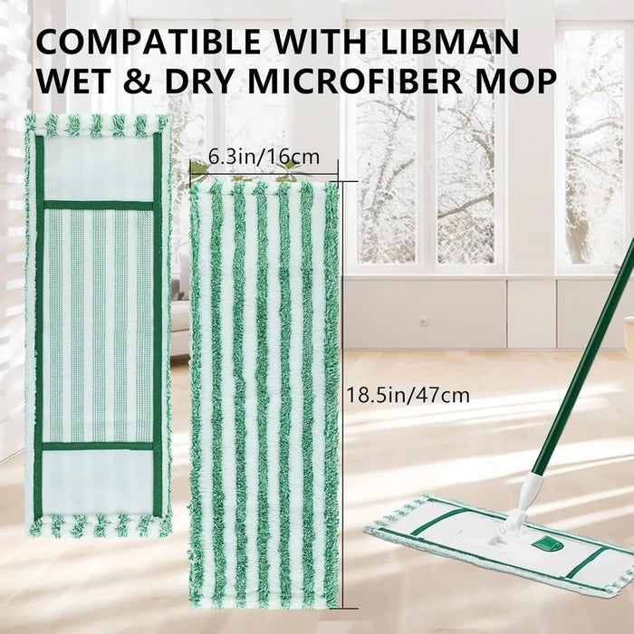 6 Pack Mop Pads Compatible With Libman Wet & Dry Microfiber Mop Reusable Easy To Replace Microfiber Cloth Mop Head Pads
