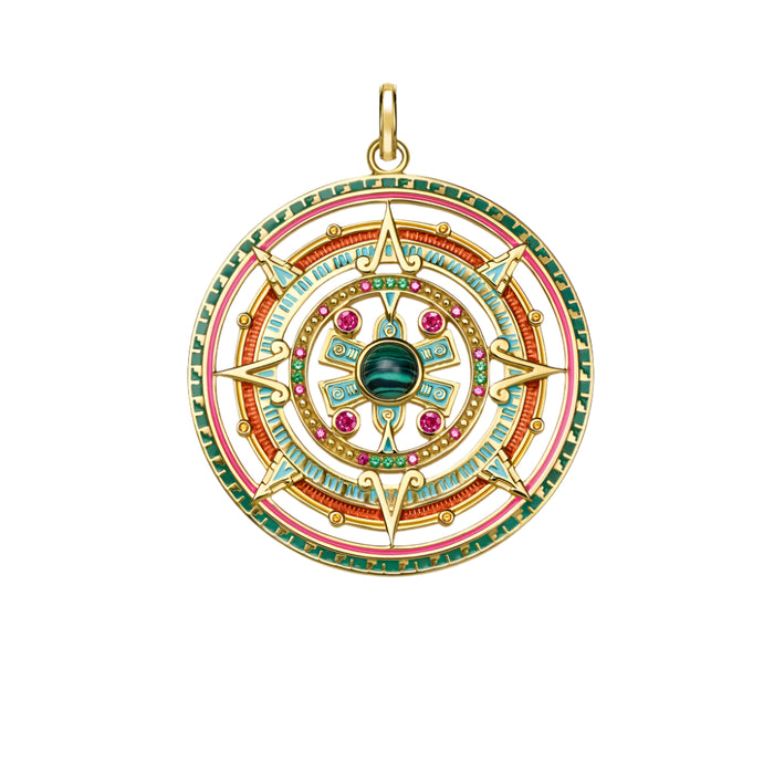 925 Sterling Silver Vintage Aztec Amulet Pendant Mythical Power Gift