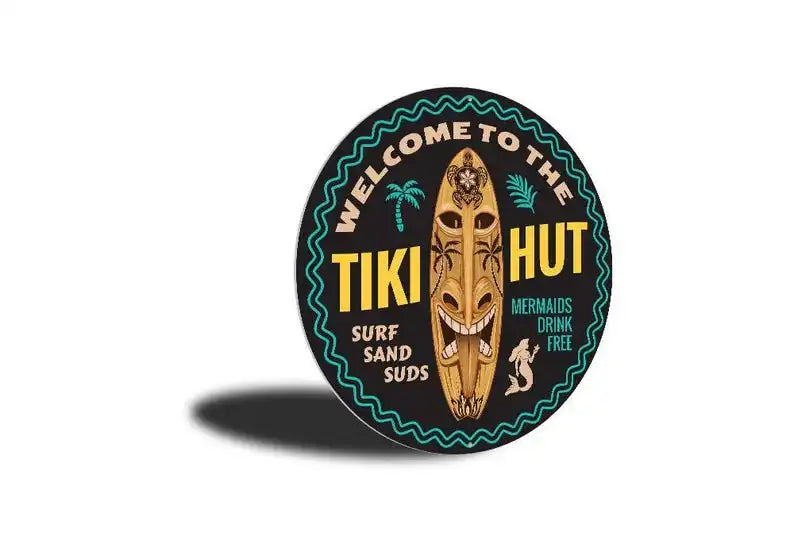 Tropical Tiki Bar Sign Metal Decor