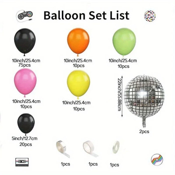 140 Pcs Black Orange Balloon Arch Kit With Disco Aluminum Film Balloon For Birthday Parties Weddings Graduation Ceremony Etc