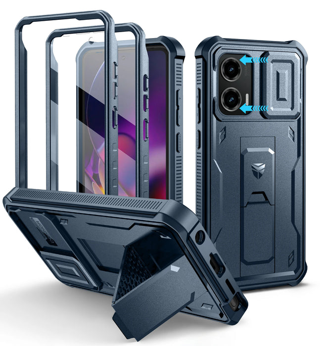 For Motorola Moto G Stylus 5G 2024 Kickstand Full Body Heavy Duty Shockproof Case With Camera Case & Built-In Screen Protector