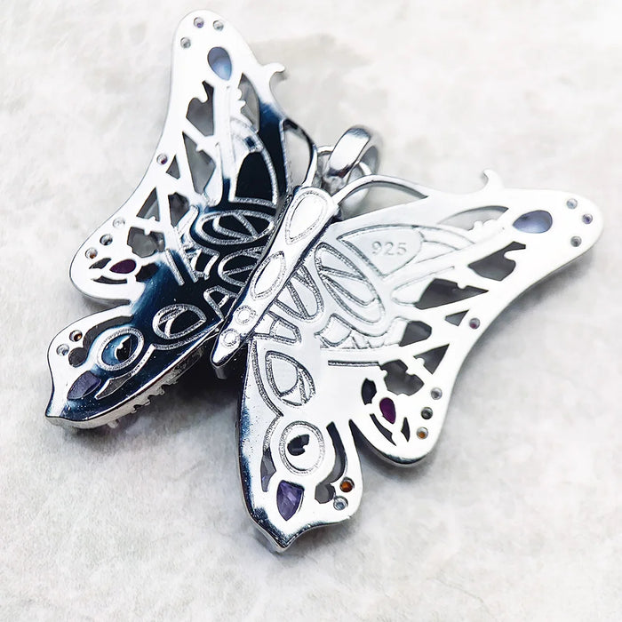 925 Sterling Silver Bohemia Butterfly Pendant Colourful 2022 Gift For Women