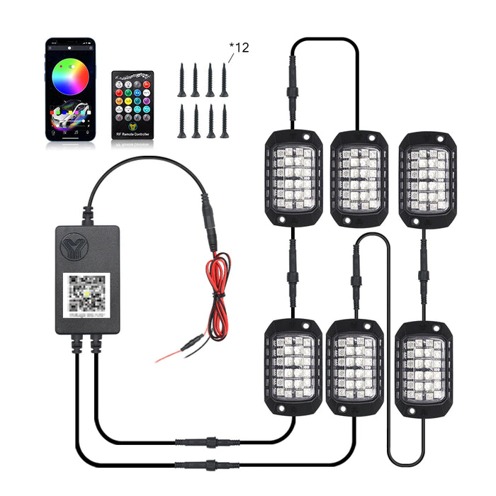 12V 3D Lens Chassis Undergolw Light For Jeep Off-Road 4X4 Truck Utv Suv Atv Rzr