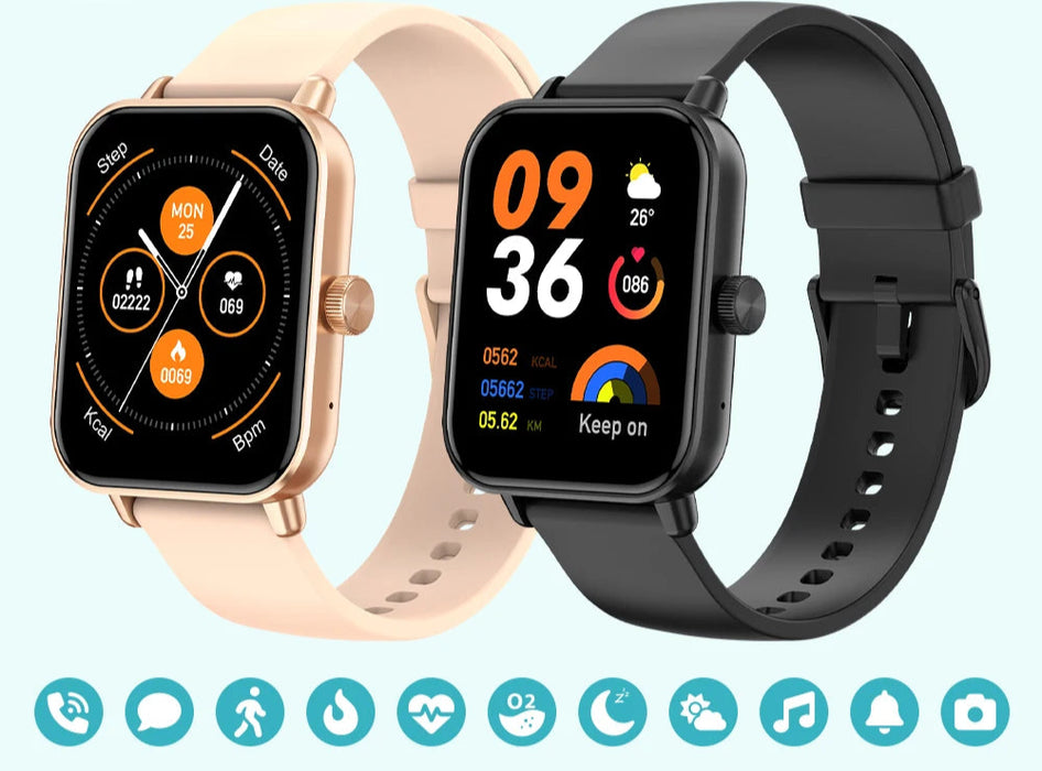 Unisex 1.9 Inch 24H Health Monitor Smartwatch With Voice Calling & 100+ Sports Modes