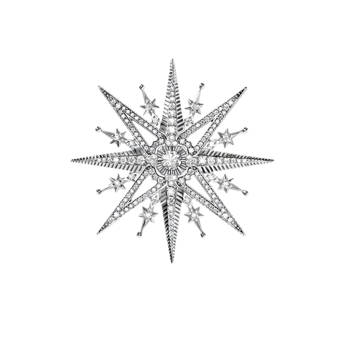 925 Sterling Silver Royal Star Brooch Trendy Gift For Women