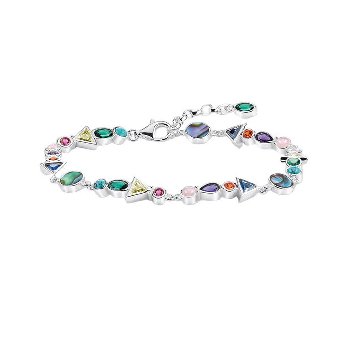 925 Sterling Silver Boho Paradise Journey Bracelets Colourful Chain For Women